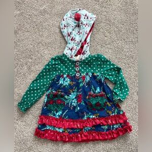 Baby Matilda Jane Hooded Christmas Dress- Size 12/18m